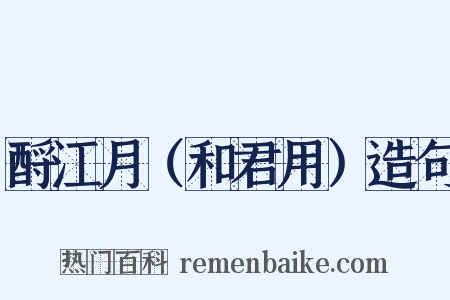 酹江月（和君用）造句是什么意思的图片